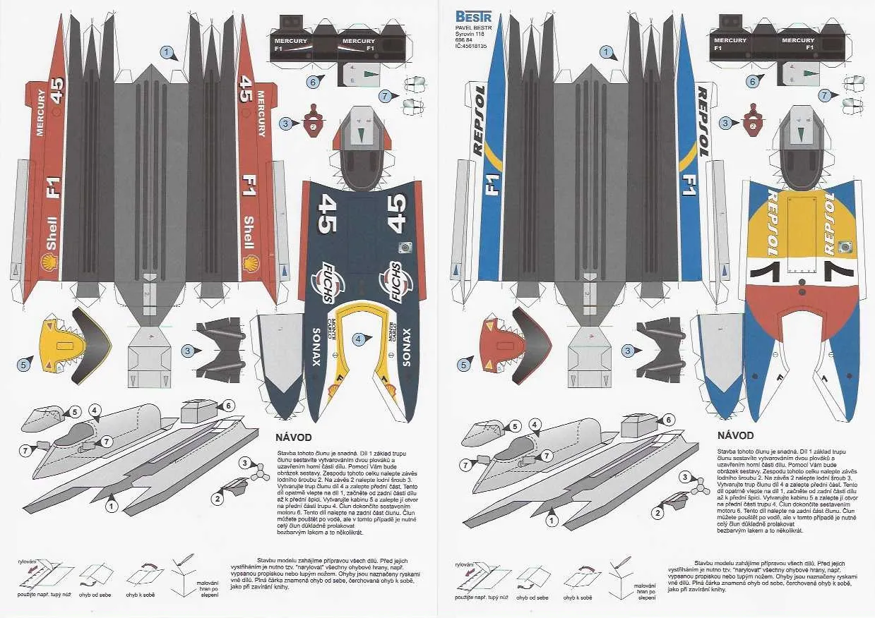 Závodné člny F-1 2v1